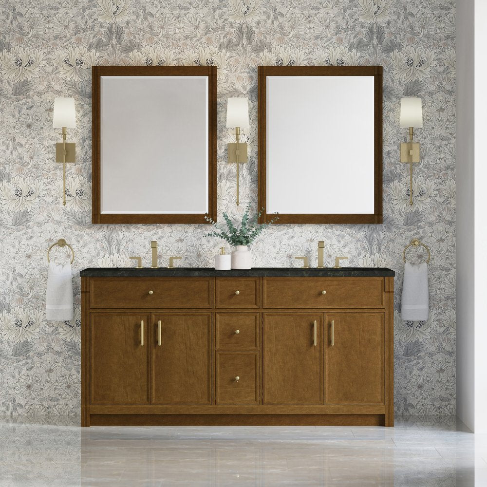 James Martin - Bellshire 72" Double Vanity, Honey Oak w/ 3 CM Phantome Eclos Top - 660-V72-HNO-3PHT view 3