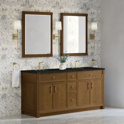 James Martin - Bellshire 72" Double Vanity, Honey Oak w/ 3 CM Phantome Eclos Top - 660-V72-HNO-3PHT view 4