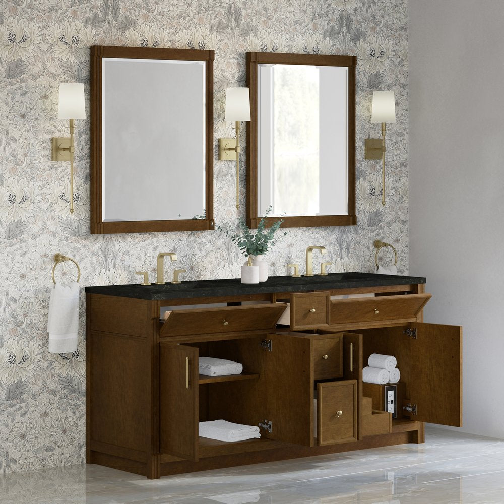 James Martin - Bellshire 72" Double Vanity, Honey Oak w/ 3 CM Phantome Eclos Top - 660-V72-HNO-3PHT view 5