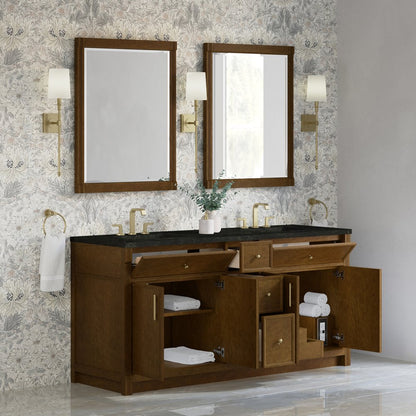 James Martin - Bellshire 72" Double Vanity, Honey Oak w/ 3 CM Phantome Eclos Top - 660-V72-HNO-3PHT view 5
