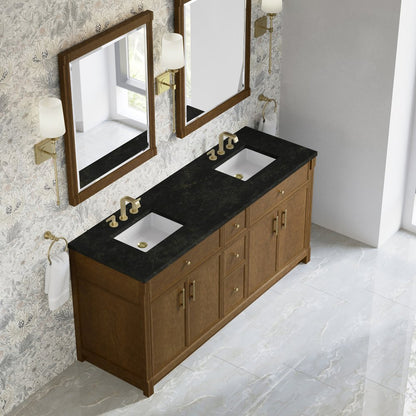 James Martin - Bellshire 72" Double Vanity, Honey Oak w/ 3 CM Phantome Eclos Top - 660-V72-HNO-3PHT view 7
