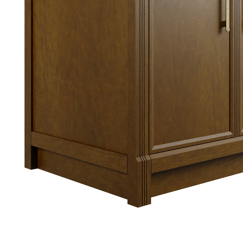 James Martin - Bellshire 96" Dual Vanity Set with 24" Make-Up Counter, Honey Oak w/3 cm Victorian Silver Silestone Top - 660-VMC96-HNO-3VSL view 7
