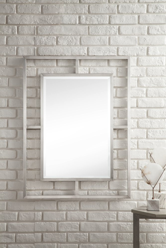 James Martin - Boston 30" Rectangular Mirror, Brushed Nickel - 105-M30-BNK view 2