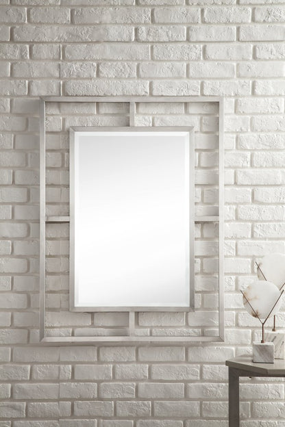 James Martin - Boston 30" Rectangular Mirror, Brushed Nickel - 105-M30-BNK view 2
