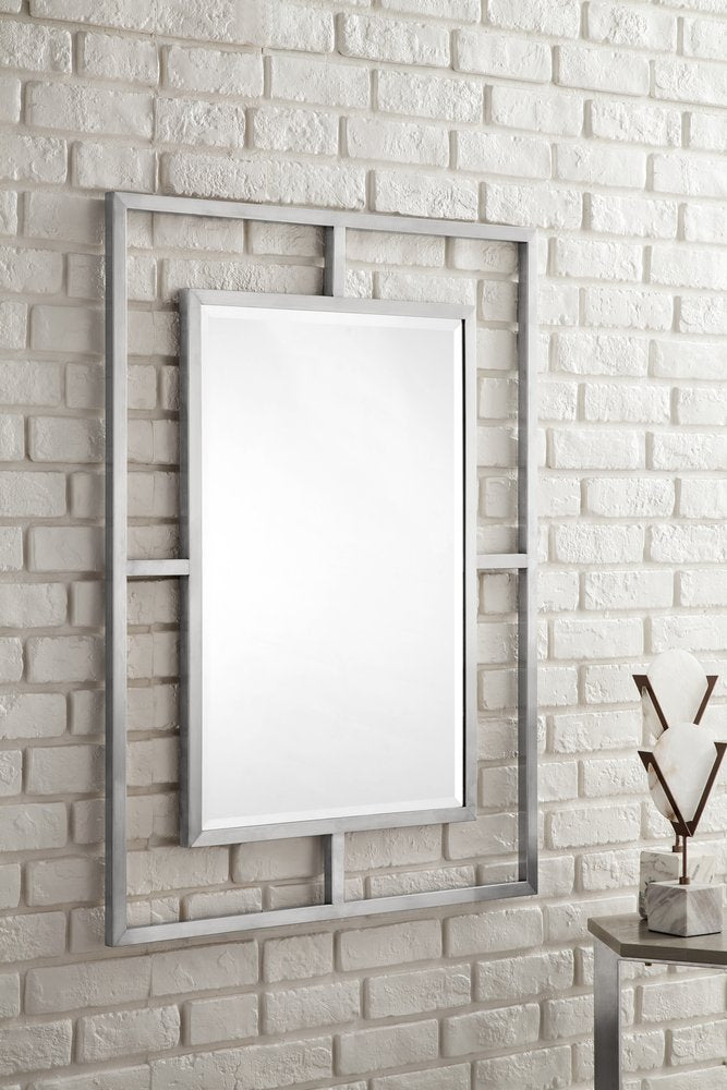 James Martin - Boston 30" Rectangular Mirror, Brushed Nickel - 105-M30-BNK view 3