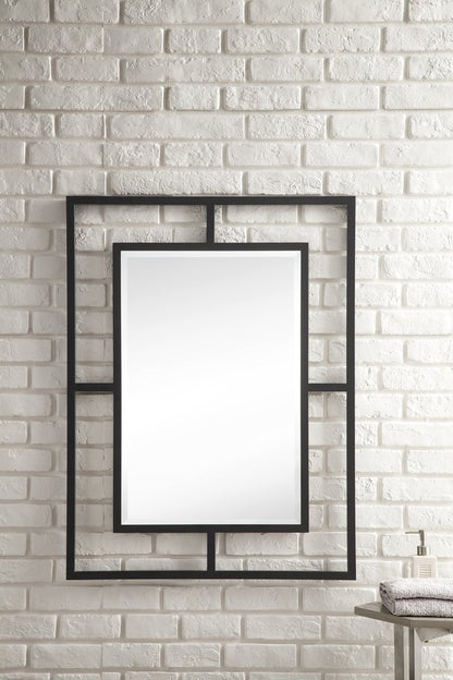James Martin - Boston 30" Rectangular Mirror, Matte Black - 105-M30-MBK view 2