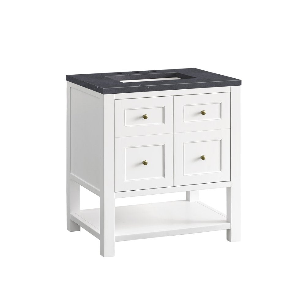 James Martin - Breckenridge 30" Single Vanity, Bright White w/ 3 CM Charcoal Soapstone Top - 330-V30-BW-3CSP view 10
