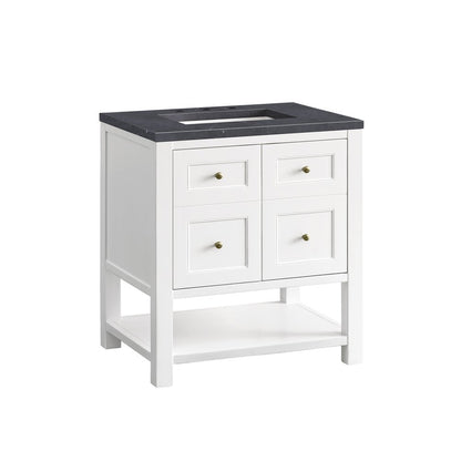 James Martin - Breckenridge 30" Single Vanity, Bright White w/ 3 CM Charcoal Soapstone Top - 330-V30-BW-3CSP view 10