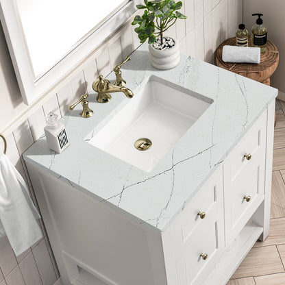 James Martin - Breckenridge 30" Single Vanity, Bright White w/ 3 CM Ethereal Noctis Top - 330-V30-BW-3ENC view 7