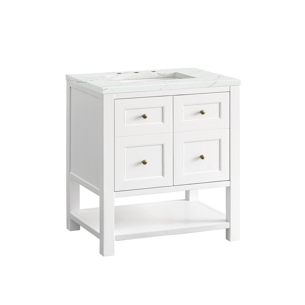 James Martin - Breckenridge 30" Single Vanity, Bright White w/ 3 CM Ethereal Noctis Top - 330-V30-BW-3ENC view 10