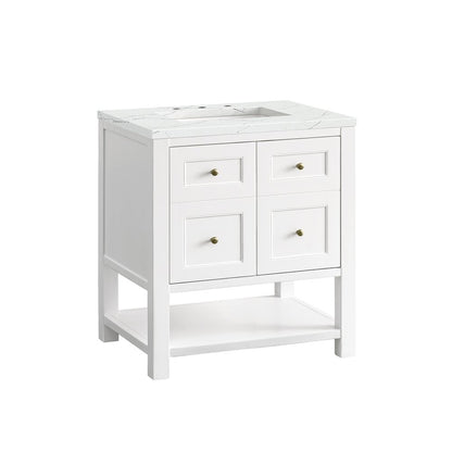 James Martin - Breckenridge 30" Single Vanity, Bright White w/ 3 CM Ethereal Noctis Top - 330-V30-BW-3ENC view 10