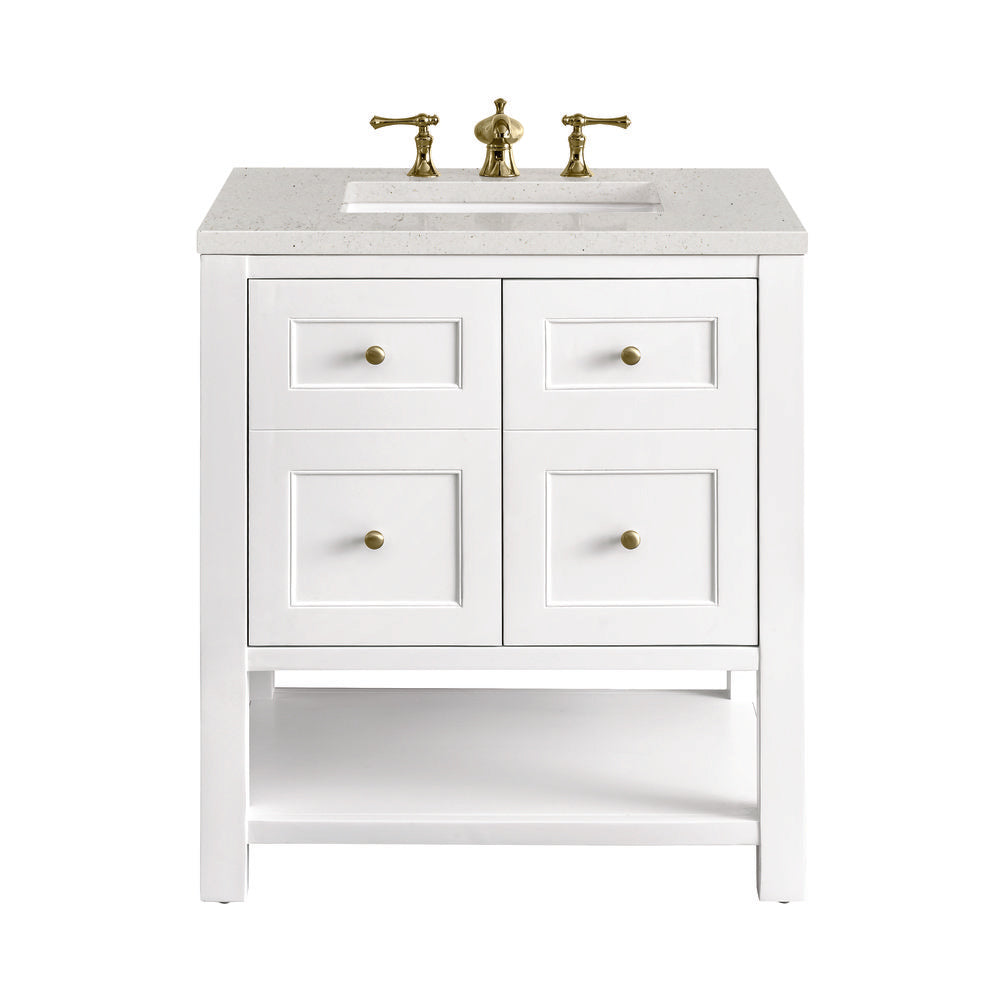 James Martin - Breckenridge 30" Single Vanity, Bright White w/ 3 CM Lime Delight Top - 330-V30-BW-3LDL view 1