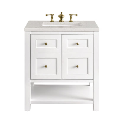 James Martin - Breckenridge 30" Single Vanity, Bright White w/ 3 CM Lime Delight Top - 330-V30-BW-3LDL view 1