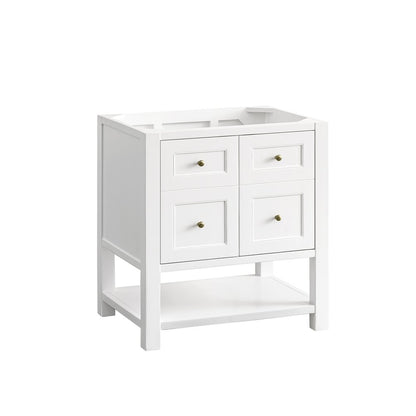 James Martin - Breckenridge 30" Single Vanity, Bright White w/ 3 CM Lime Delight Top - 330-V30-BW-3LDL view 2