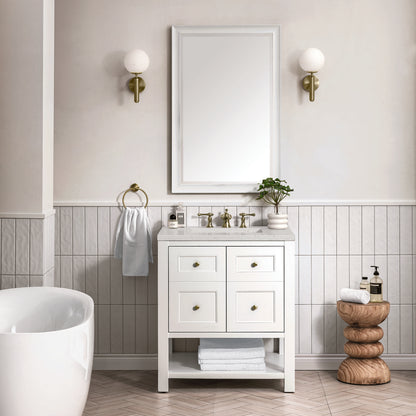 James Martin - Breckenridge 30" Single Vanity, Bright White w/ 3 CM Lime Delight Top - 330-V30-BW-3LDL view 3