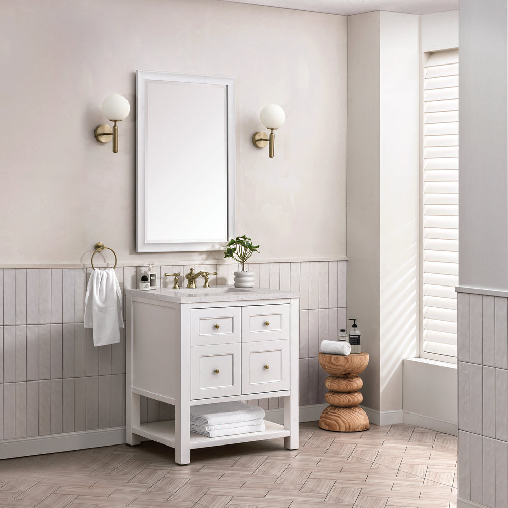 James Martin - Breckenridge 30" Single Vanity, Bright White w/ 3 CM Lime Delight Top - 330-V30-BW-3LDL view 4