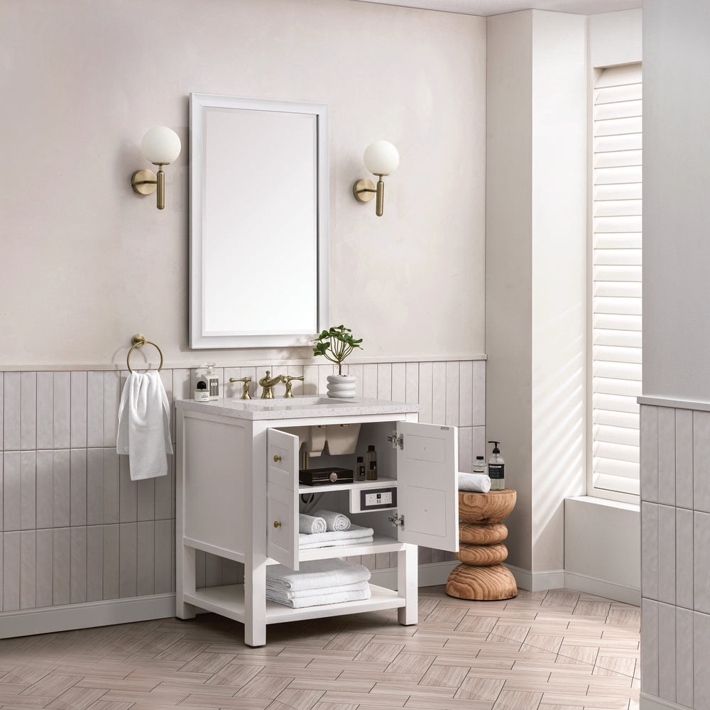 James Martin - Breckenridge 30" Single Vanity, Bright White w/ 3 CM Lime Delight Top - 330-V30-BW-3LDL view 5