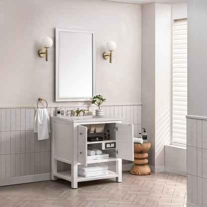James Martin - Breckenridge 30" Single Vanity, Bright White w/ 3 CM Lime Delight Top - 330-V30-BW-3LDL view 5