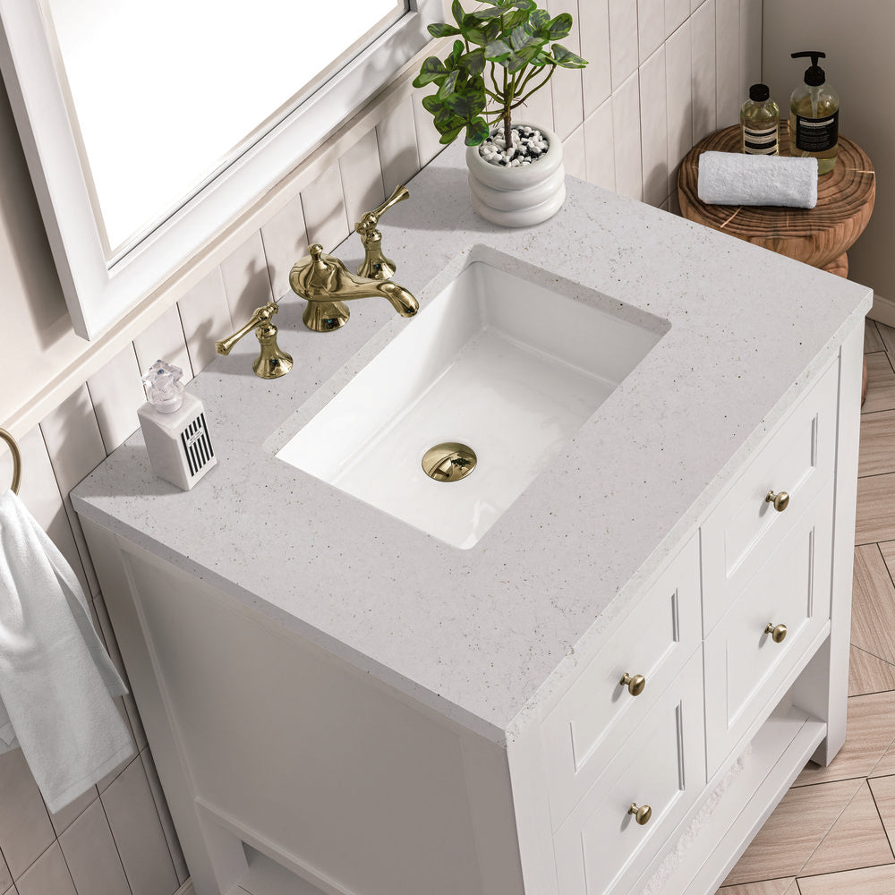 James Martin - Breckenridge 30" Single Vanity, Bright White w/ 3 CM Lime Delight Top - 330-V30-BW-3LDL view 7