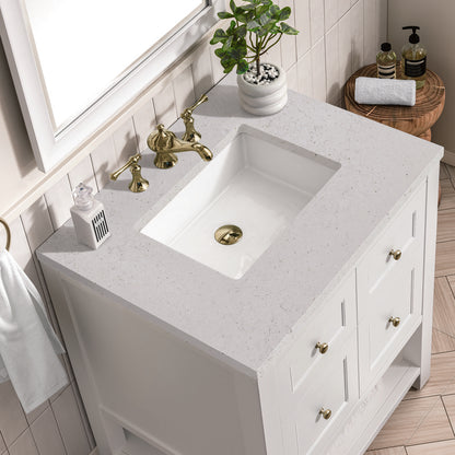 James Martin - Breckenridge 30" Single Vanity, Bright White w/ 3 CM Lime Delight Top - 330-V30-BW-3LDL view 7