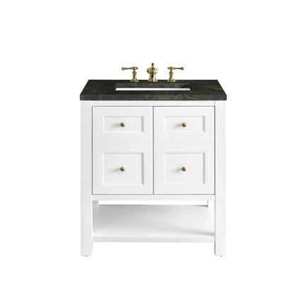 James Martin - Breckenridge 30" Single Vanity, Bright White, w/ 3 CM Phantome Eclos Top - 330-V30-BW-3PHT view 1