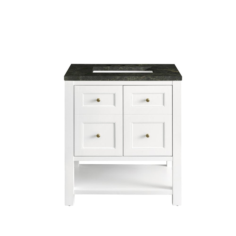 James Martin - Breckenridge 30" Single Vanity, Bright White, w/ 3 CM Phantome Eclos Top - 330-V30-BW-3PHT view 2