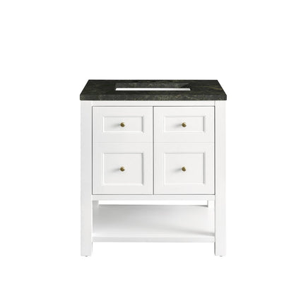 James Martin - Breckenridge 30" Single Vanity, Bright White, w/ 3 CM Phantome Eclos Top - 330-V30-BW-3PHT view 2