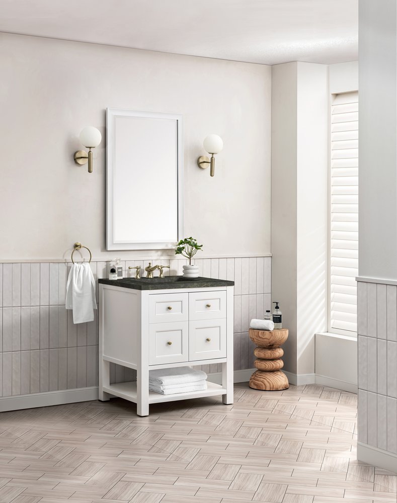 James Martin - Breckenridge 30" Single Vanity, Bright White, w/ 3 CM Phantome Eclos Top - 330-V30-BW-3PHT view 5