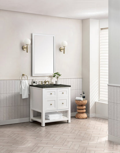 James Martin - Breckenridge 30" Single Vanity, Bright White, w/ 3 CM Phantome Eclos Top - 330-V30-BW-3PHT view 5
