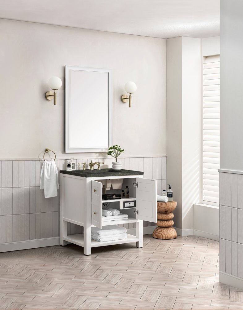 James Martin - Breckenridge 30" Single Vanity, Bright White, w/ 3 CM Phantome Eclos Top - 330-V30-BW-3PHT view 6