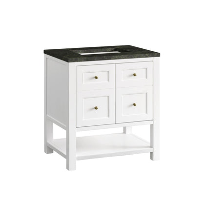 James Martin - Breckenridge 30" Single Vanity, Bright White, w/ 3 CM Phantome Eclos Top - 330-V30-BW-3PHT view 11