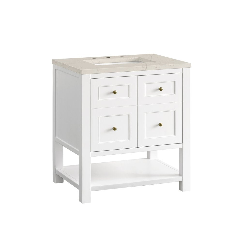 James Martin - Breckenridge 30" Single Vanity, Bright White, w/ 3 CM Siberian Silestone Top - 330-V30-BW-3SFR view 11