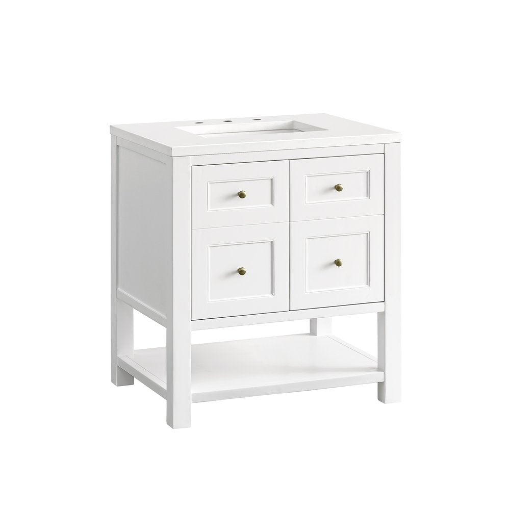 James Martin - Breckenridge 30" Single Vanity, Bright White w/ 3 CM White Zeus Top - 330-V30-BW-3WZ view 13