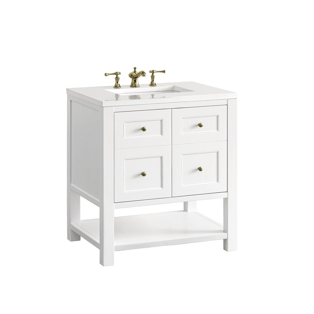 James Martin - Breckenridge 30" Single Vanity, Bright White w/ 3 CM White Zeus Top - 330-V30-BW-3WZ view 14