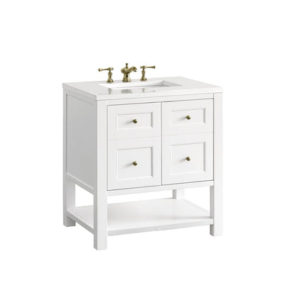 James Martin - Breckenridge 30" Single Vanity, Bright White w/ 3 CM White Zeus Top - 330-V30-BW-3WZ view 14