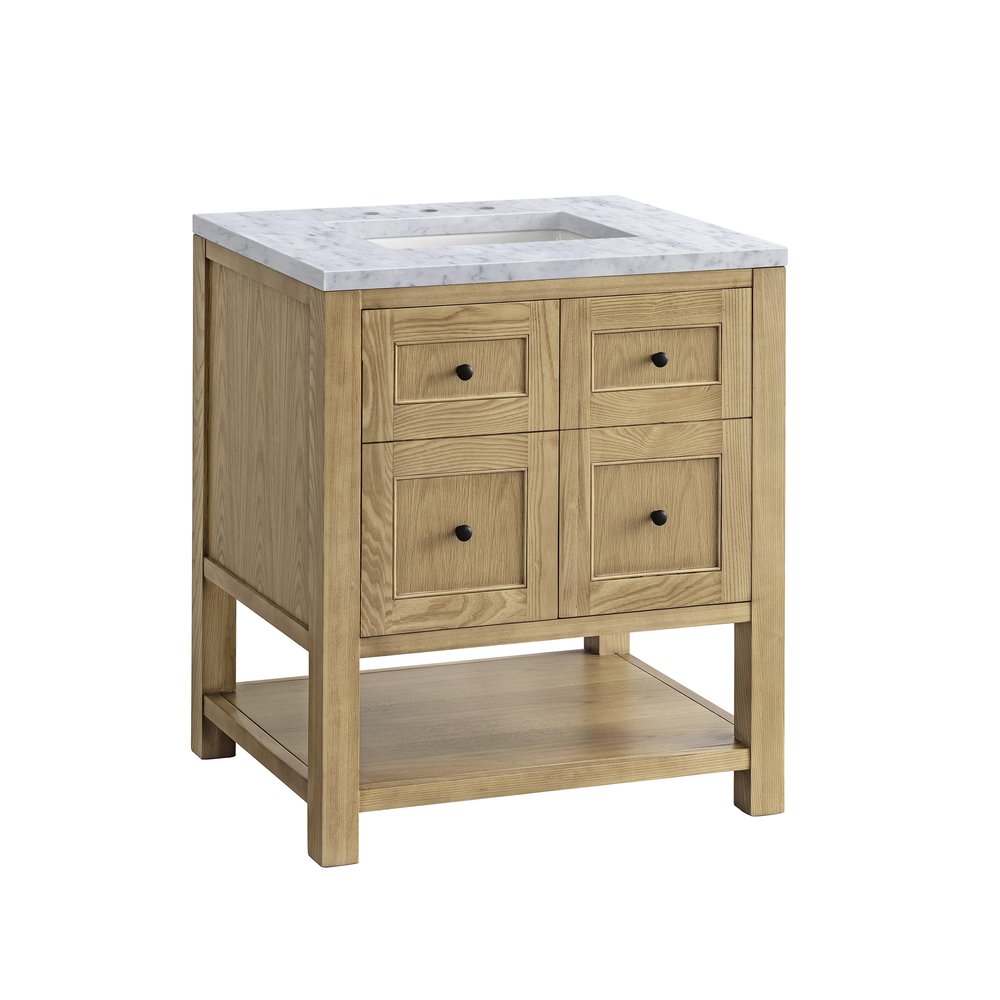 James Martin - Breckenridge 30" Single Vanity, Light Natural Oak w/ 3 CM Carrara Marble Top - 330-V30-LNO-3CAR view 9