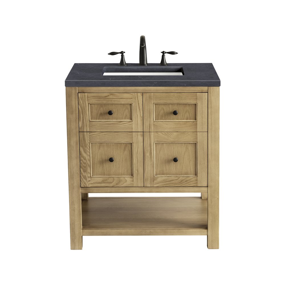 James Martin - Breckenridge 30" Single Vanity, Light Natural Oak w/ 3 CM Charcoal Soapstone Top - 330-V30-LNO-3CSP view 1