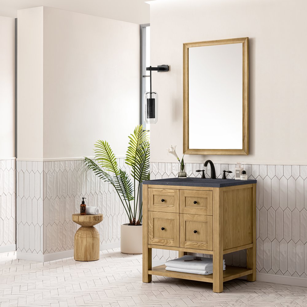 James Martin - Breckenridge 30" Single Vanity, Light Natural Oak w/ 3 CM Charcoal Soapstone Top - 330-V30-LNO-3CSP view 4