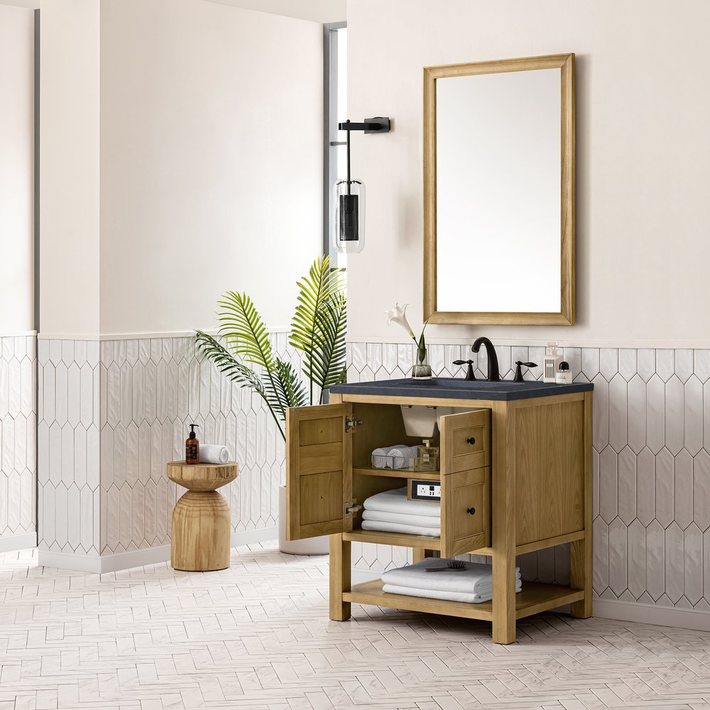 James Martin - Breckenridge 30" Single Vanity, Light Natural Oak w/ 3 CM Charcoal Soapstone Top - 330-V30-LNO-3CSP view 5