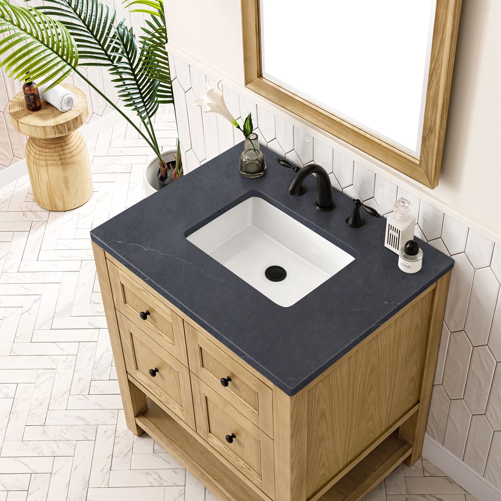 James Martin - Breckenridge 30" Single Vanity, Light Natural Oak w/ 3 CM Charcoal Soapstone Top - 330-V30-LNO-3CSP view 7