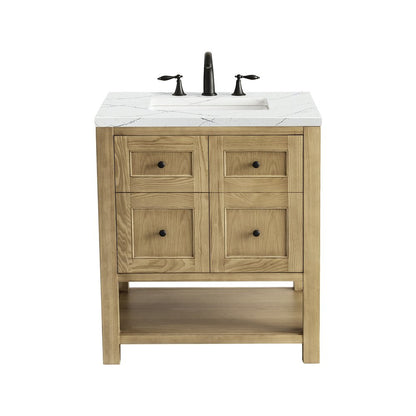 James Martin - Breckenridge 30" Single Vanity, Light Natural Oak w/ 3 CM Ethereal Noctis Top - 330-V30-LNO-3ENC view 1