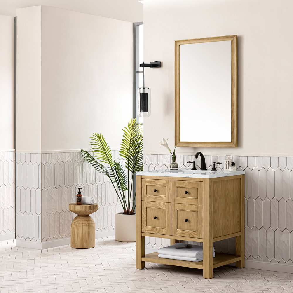 James Martin - Breckenridge 30" Single Vanity, Light Natural Oak w/ 3 CM Ethereal Noctis Top - 330-V30-LNO-3ENC view 4