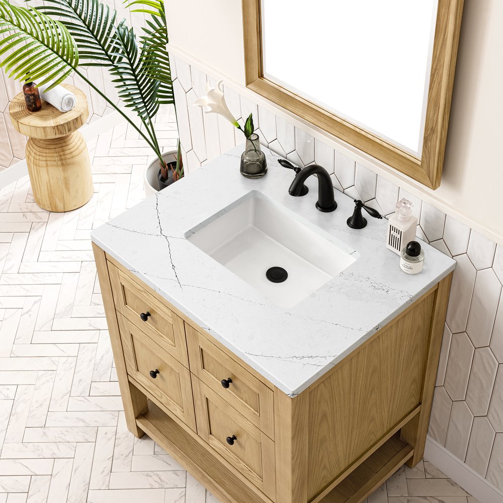 James Martin - Breckenridge 30" Single Vanity, Light Natural Oak w/ 3 CM Ethereal Noctis Top - 330-V30-LNO-3ENC view 7