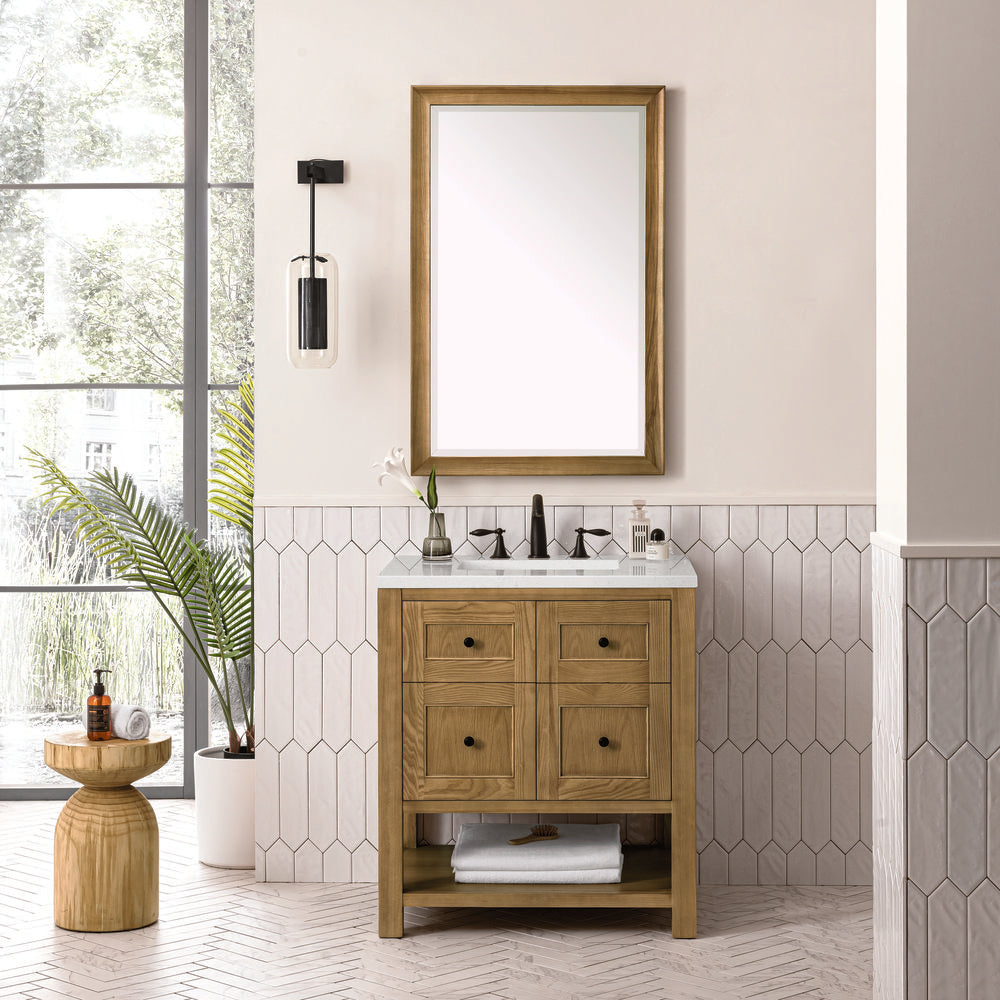 James Martin - Breckenridge 30" Single Vanity, Light Natural Oak w/ 3 CM Lime Delight Top - 330-V30-LNO-3LDL view 3
