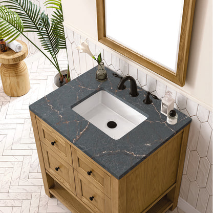 James Martin - Breckenridge 30" Single Vanity, Light Natural Oak w/ 3 CM Parisien Bleu Top - 330-V30-LNO-3PBL view 7