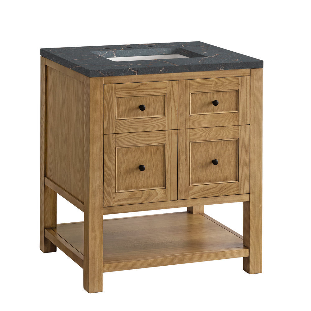 James Martin - Breckenridge 30" Single Vanity, Light Natural Oak w/ 3 CM Parisien Bleu Top - 330-V30-LNO-3PBL view 10