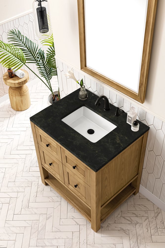 James Martin - Breckenridge 30" Single Vanity, Light Natural Oak, w/ 3 CM Phantome Eclos Top - 330-V30-LNO-3PHT view 8