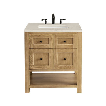 James Martin - Breckenridge 30" Single Vanity, Light Natural Oak, w/ 3 CM Siberian Silestone Top - 330-V30-LNO-3SFR view 1