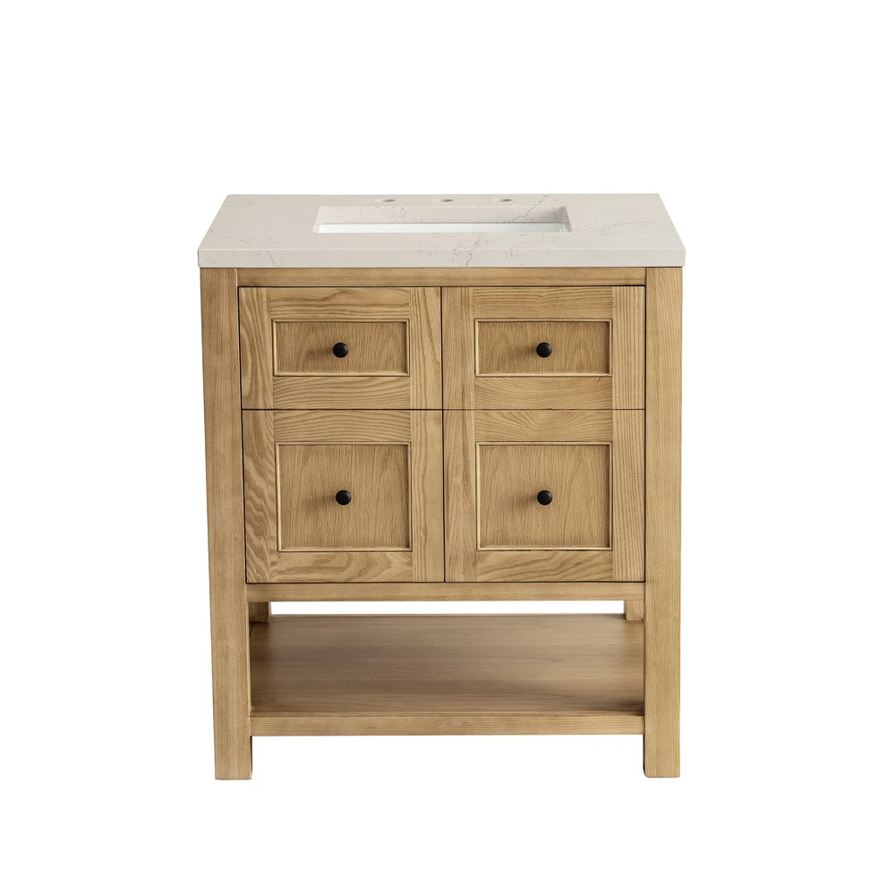 James Martin - Breckenridge 30" Single Vanity, Light Natural Oak, w/ 3 CM Siberian Silestone Top - 330-V30-LNO-3SFR view 2