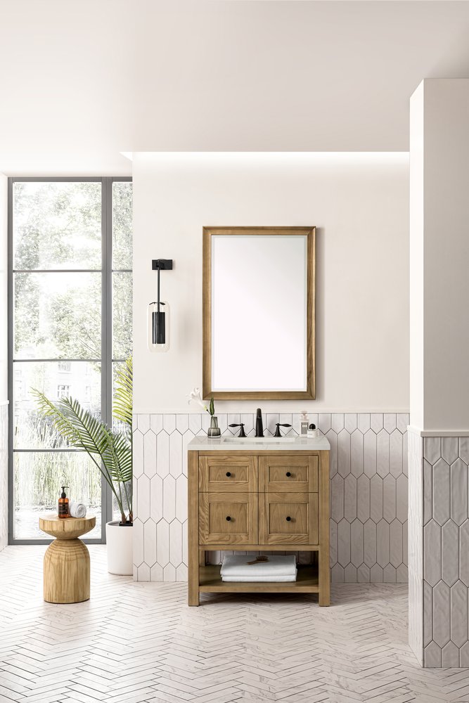 James Martin - Breckenridge 30" Single Vanity, Light Natural Oak, w/ 3 CM Siberian Silestone Top - 330-V30-LNO-3SFR view 4